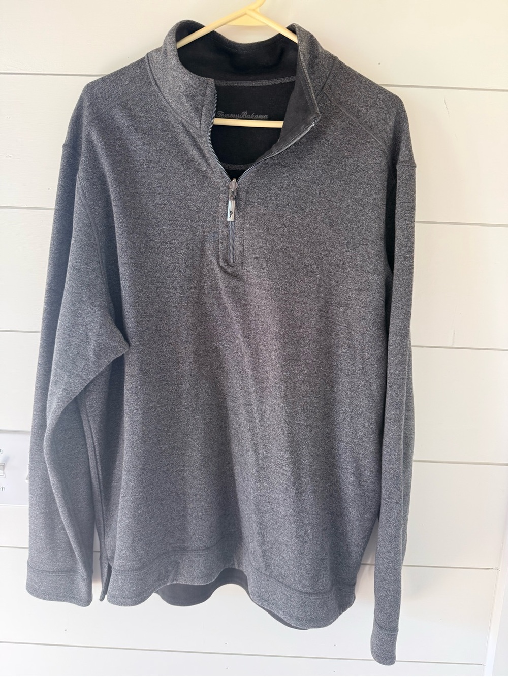 Tommy Bahama Men's Dark Charcoal Quarter-Zip Sweater